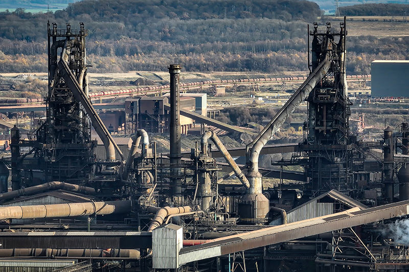 Stock image of steelworks at Scunthorpe in the UK