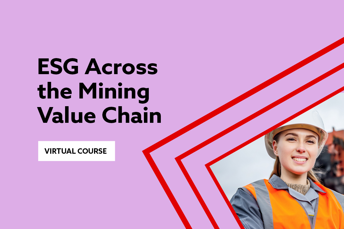ESG across the mining value chain course name and person in hi vis and hard hat