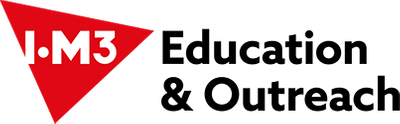 Logo consisting of red triangle with overlaid IOM3 in white text along side Education & Outreach in black text