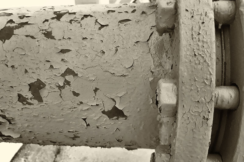cracked paint on a pipe