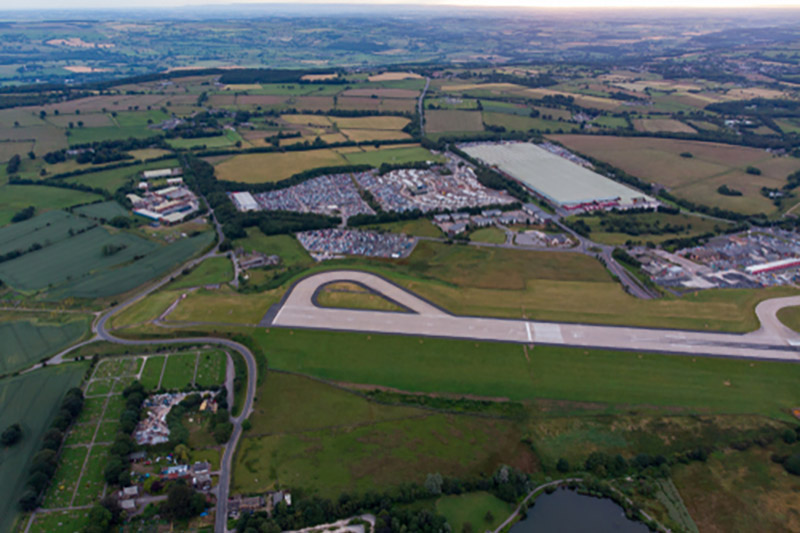 Airport from above showing runway