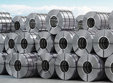 Stacked Rolls of Steel 