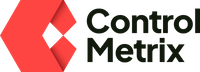 Control Matrix Logo - writing in black and a red large C  