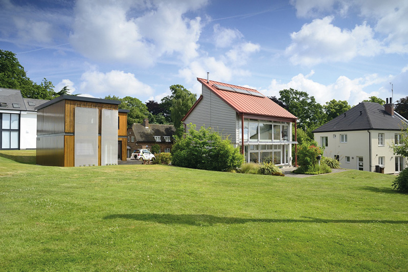 modern housing with green space and energy storage