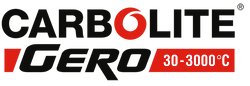 Carbolite Gero logo with text "30-3000 degrees C" in black & red text on transparent background 