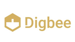 Gold colour Digbee logo with text Digbee to the right hand side