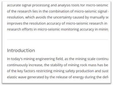 Screenshot of excerpt from full journal paper