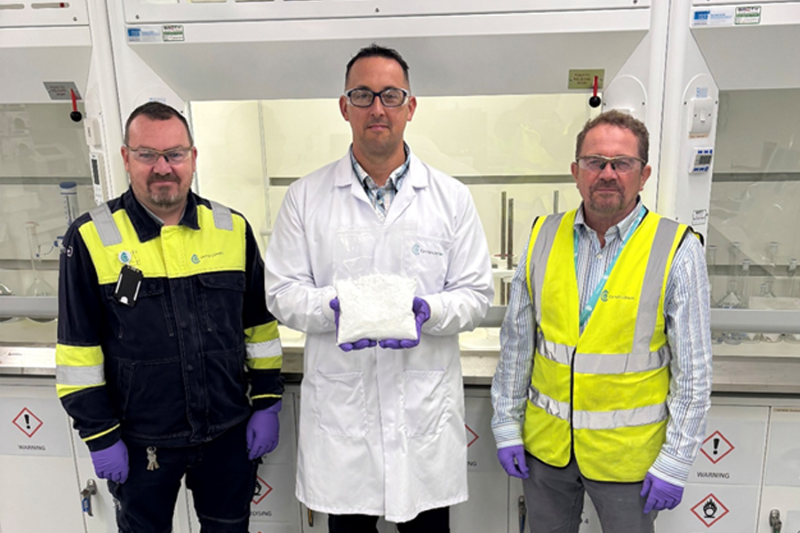 Cornish Lithium Senior Process Manager David Moseley, Laboratory Manager Martin Dunn, Trelavour Lithium Project General Manager Peter Morse pictured