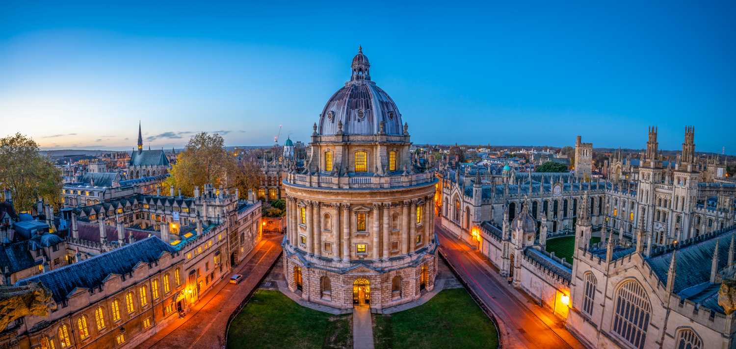 Oxford city from the air featuring the Radcliffe Camera