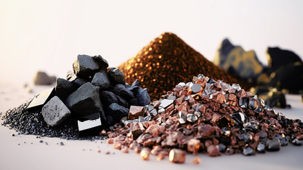 Small pile of materials from a rare earth mine 