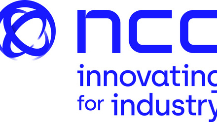 National Composites Centre logo with blue text on white background stating NCC innovating for industry