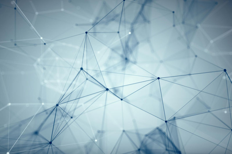 Network concept image with connections between different points