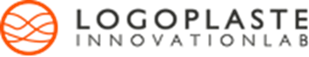 Logoplaste Innovation lab on 2 rows with an organse circle with lines on the left