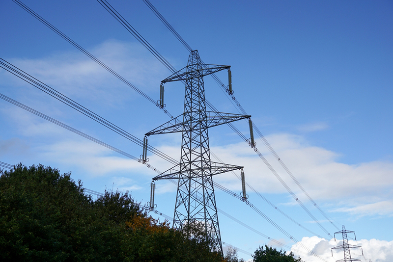 Electricity pylons and overhead cables