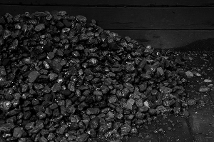 Black coal closeup