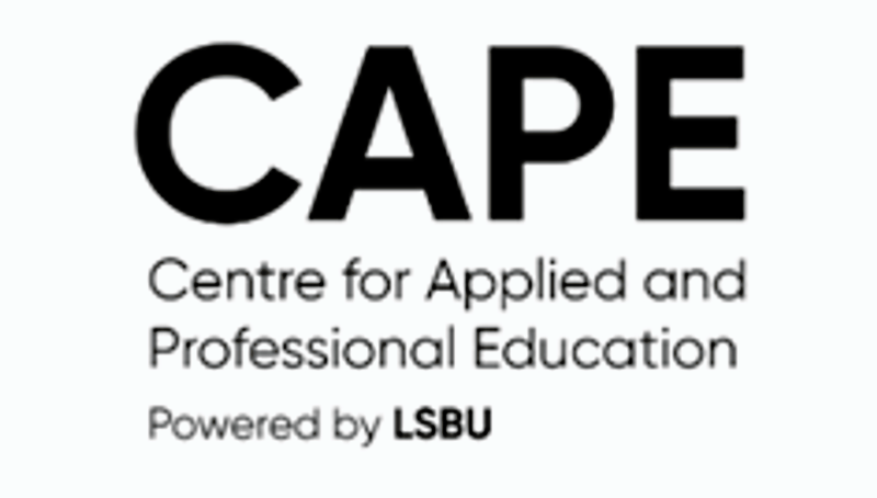 LSBU Centre for Applied and Professional Education logo black text on white background